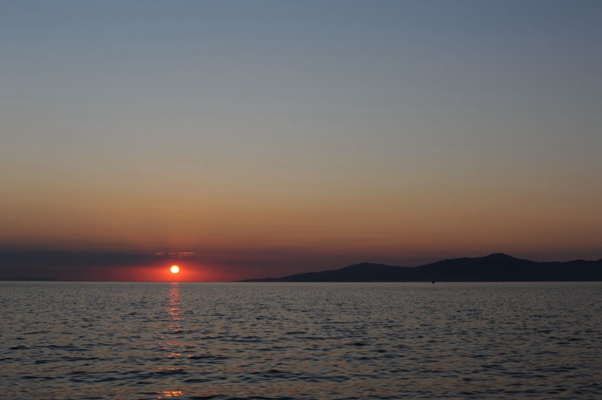 romantic sunset over sea