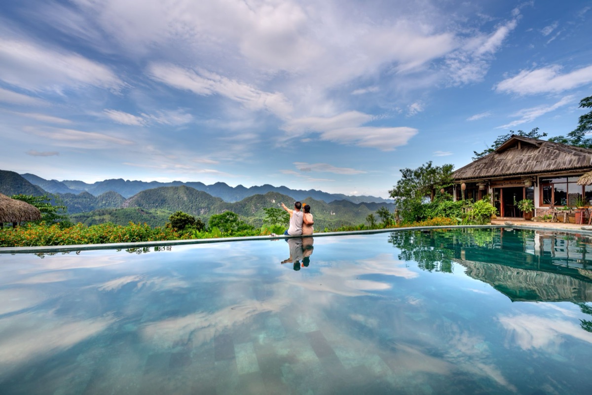 couple on maldivian villa terrace