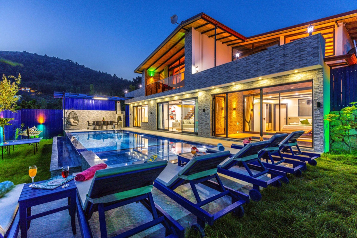 luxury resort villa with private pool and ocean view