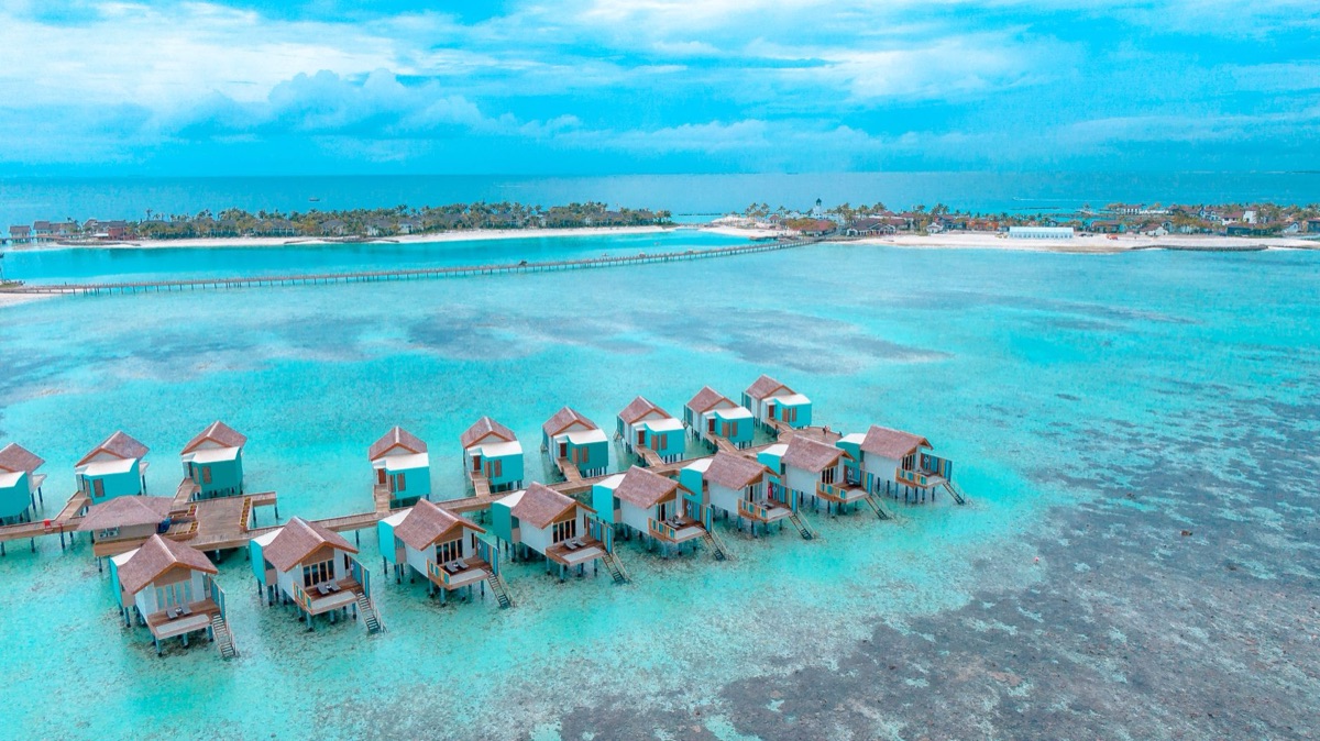 Overwater villa met privaat terras in de Maldiven