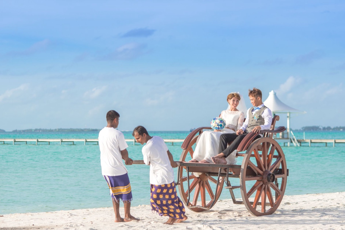 Maldivian culture: traditional dress with colorful patterns