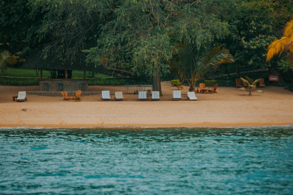 Local island resort with private beach and turquoise water